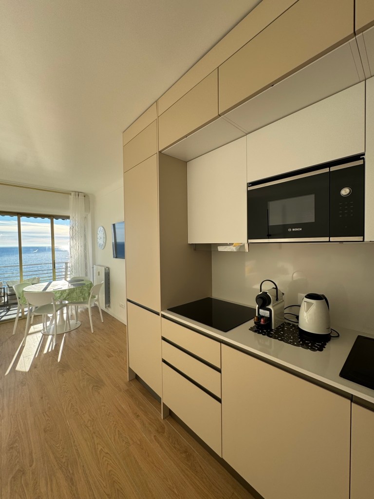 Cuisine entièrement équipée avec vue mer à Menton